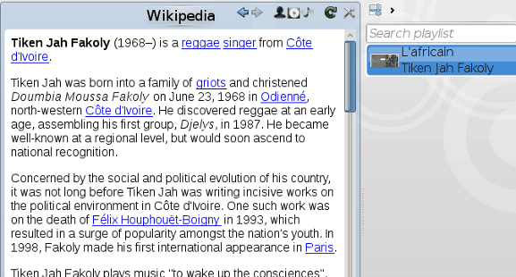 Artículo de Amarok en Wikipedia