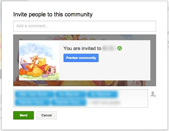 Invita a la gente a tu comunidad de Google+.