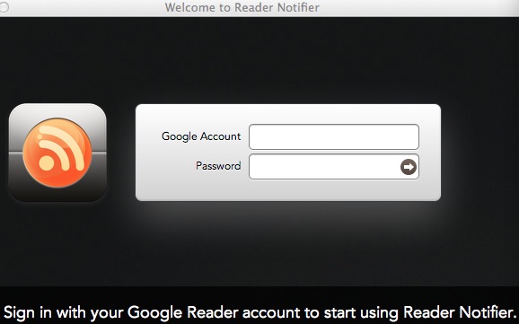 Notificador de lector - Accede a tu cuenta de Google Reader.