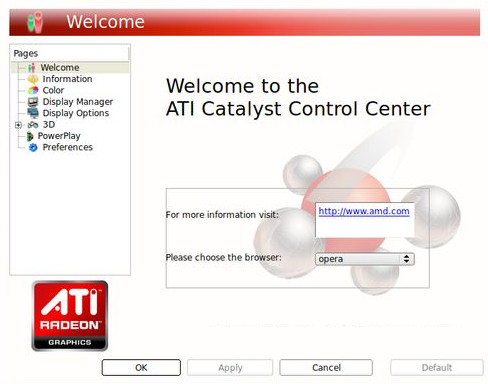 Centro de control de ATI Catalyst.