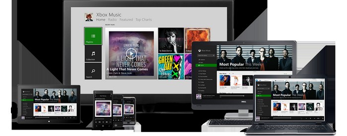 Dispositivos de streaming de la aplicación Xbox Music